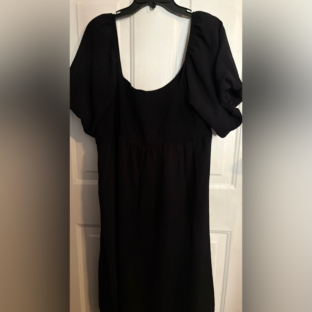 Derek Heart Black Puff Sleeve Scoop Neck Dress 3X - Picture 2 of 4